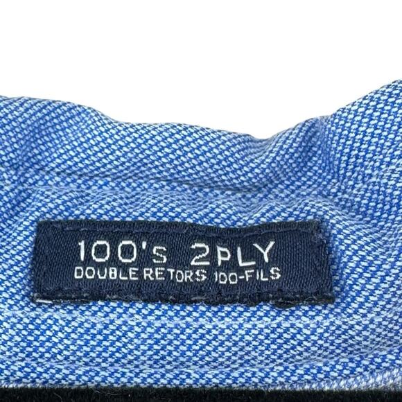 Tommy Hilfiger Button Up Long Sleeve Shirt 100s 2 Ply Double Retors men’s sz L - Picture 7 of 12